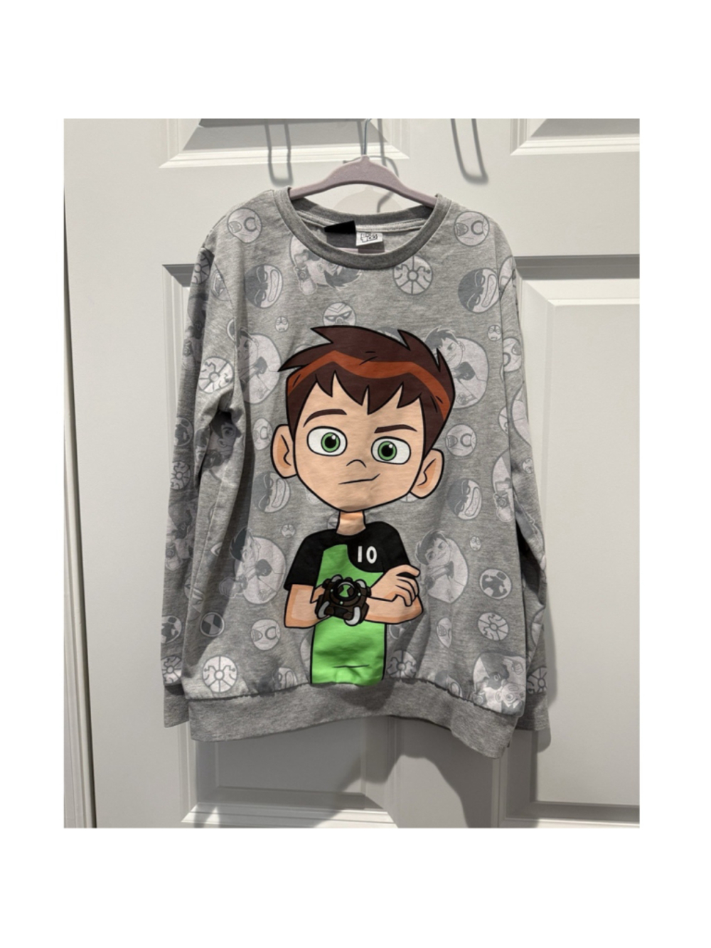 LC Waikiki Ben 10 Graphic Print Sweatshirt Pullover Crew Neck Gray 8-9Y